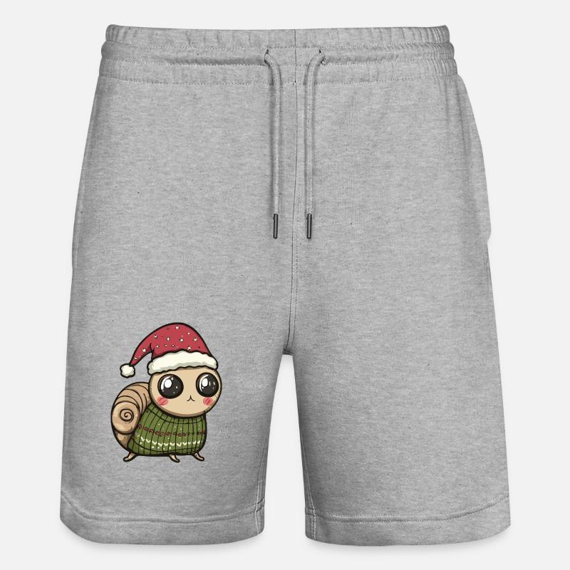 Noël de Noël Escargot - Short de jogging bio TRAINER Stanley/Stella unisexe - gris chiné