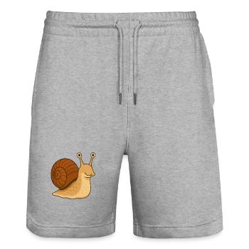 Schnecki - Stanley/Stella Unisex Bio Joggingshorts Trainer  - Grau meliert - Vorne - Nik (191cm) & Marisol (170cm)