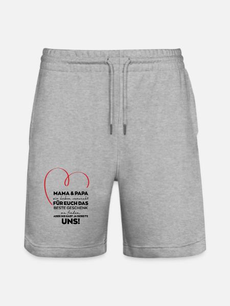 Mom Dad Parents Funny Gift - Stanley/Stella Trainer Unisex Organic Jogging Shorts - heather grey