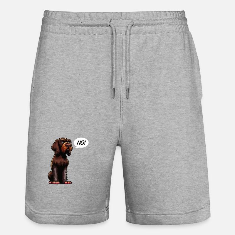 No Deutsch Drahthaar Deutsch-Drahthaar Besitzer - Stanley/Stella Unisex Bio Joggingshorts Trainer  - Grau meliert