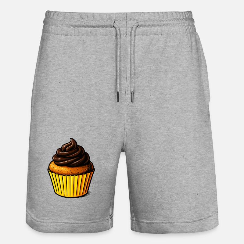 Illustration de cupcakes au chocolat - Short de jogging bio TRAINER Stanley/Stella unisexe - gris chiné