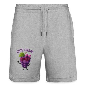 Kuschelige Traube mit Herzbrillen - Stanley/Stella Unisex Bio Joggingshorts Trainer  - Grau meliert - Vorne - Nik (191cm) & Marisol (170cm)