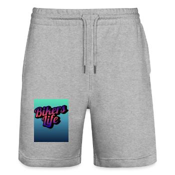 Gradient de la vie de motard - Short de jogging bio TRAINER Stanley/Stella unisexe - gris chiné - Devant - Nik (191cm) & Marisol (170cm)