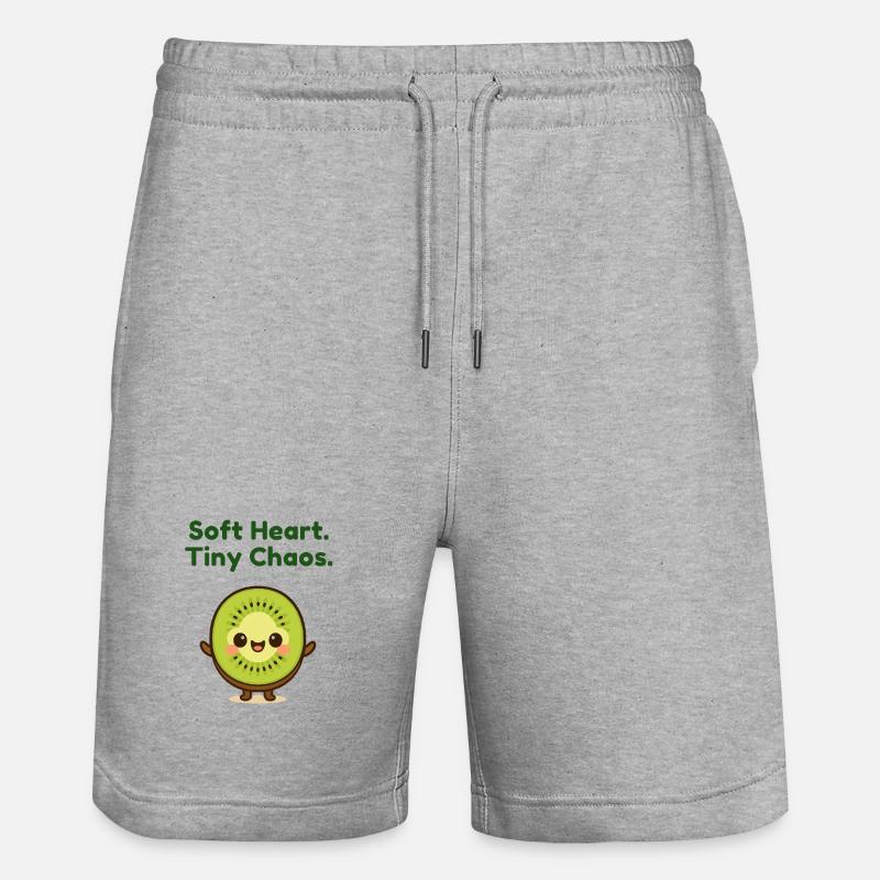 Softe Herz Tiny Chaos Kiwi - Stanley/Stella Unisex Bio Joggingshorts Trainer  - Grau meliert