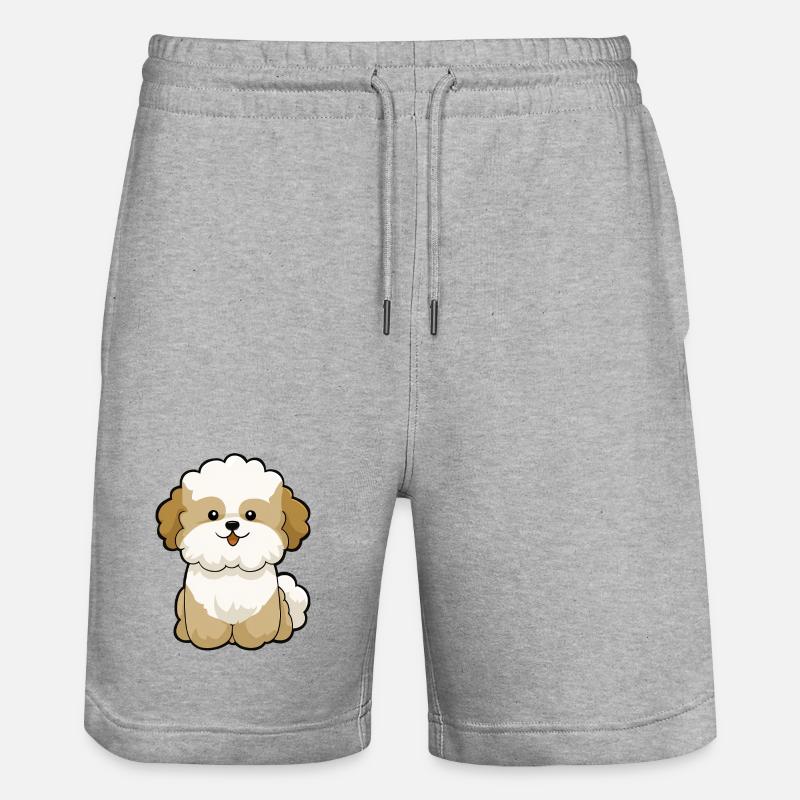 Mascotte Chibi Poodle Pal - Short de jogging bio TRAINER Stanley/Stella unisexe - gris chiné