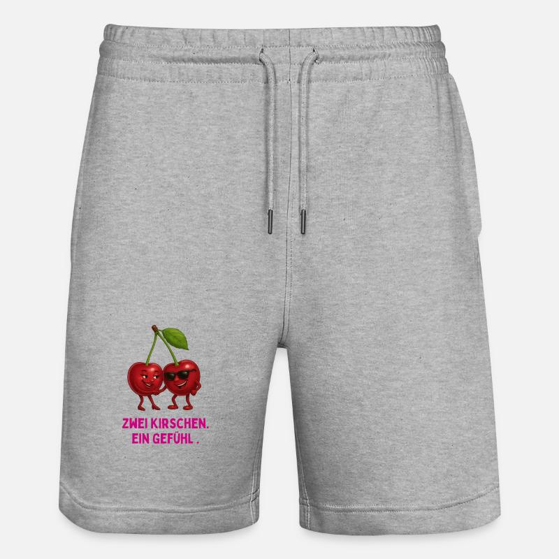 Deux cerises, un sentiment - Short de jogging bio TRAINER Stanley/Stella unisexe - gris chiné