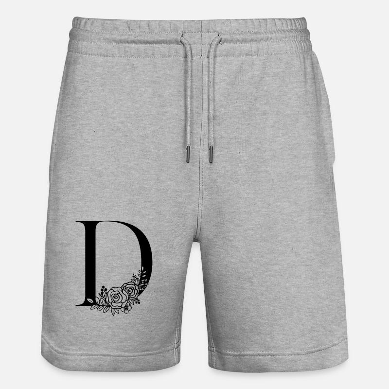 Alphabet D - Short de jogging bio TRAINER Stanley/Stella unisexe - gris chiné