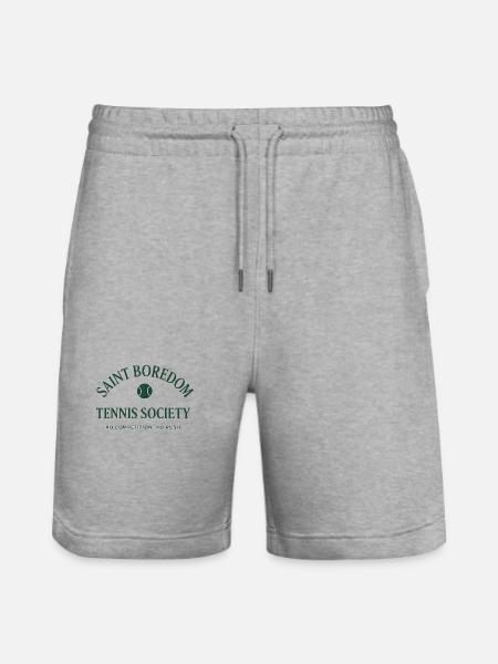 Saint Boredom - Tennis Society - Stanley/Stella Trainer Unisex Organic Jogging Shorts - heather grey