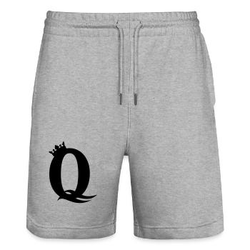 Q-Queen – Majestic Party & Girl Design - Stanley/Stella Trainer Unisex Organic Jogging Shorts - heather grey - Front - Nik (191cm) & Marisol (170cm)