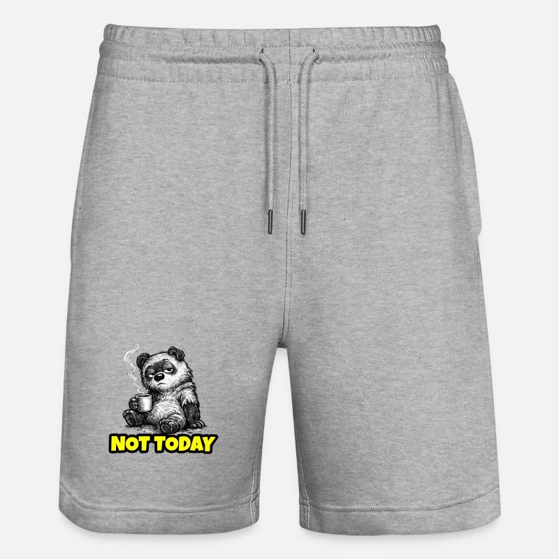 Not Today – Grumpy Bear Coffee (Sketch) - Stanley/Stella Unisex Bio Joggingshorts Trainer  - Grau meliert