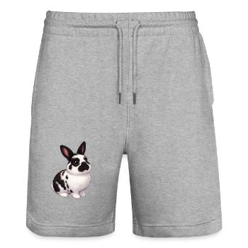 Paulinchen - Stanley/Stella Trainer Unisex Organic Jogging Shorts - heather grey - Front - Nik (191cm) & Marisol (170cm)