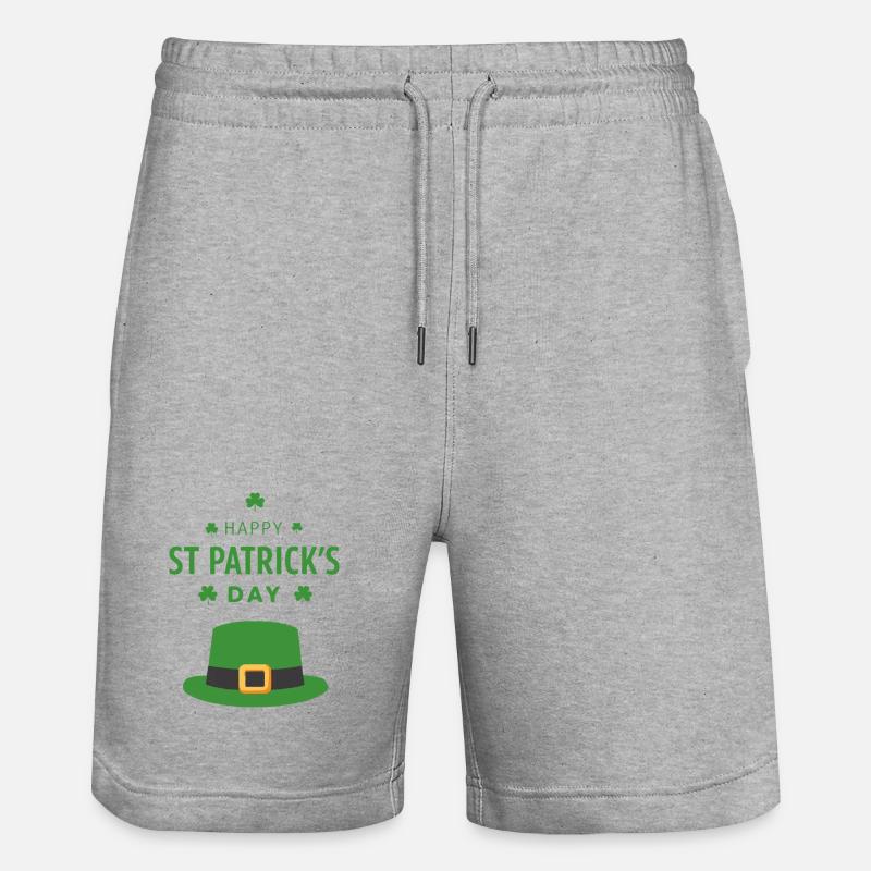 Chapeau vert Saint Patrick - Short de jogging bio TRAINER Stanley/Stella unisexe - gris chiné