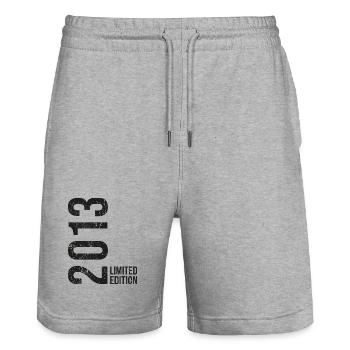 Chemise Vintage 2013 – 13 ans Fun - Short de jogging bio TRAINER Stanley/Stella unisexe - gris chiné - Devant - Nik (191cm) & Marisol (170cm)