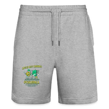 Life is Just Drinking Pickleball - Stanley/Stella Trainer Unisex Organic Jogging Shorts - heather grey - Front - Nik (191cm) & Marisol (170cm)