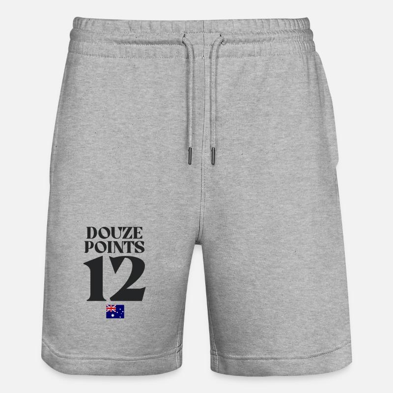 Twelve Points Australia Eurovision  - Stanley/Stella Trainer Unisex Organic Jogging Shorts - heather grey