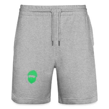 Beanie Bart Design – Maritimer Streetstyle - Stanley/Stella Unisex Bio Joggingshorts Trainer  - Grau meliert - Vorne - Nik (191cm) & Marisol (170cm)