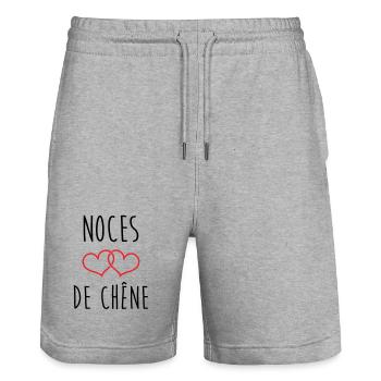 Oak Wedding 80 Years - Stanley/Stella Trainer Unisex Organic Jogging Shorts - heather grey - Front - Nik (191cm) & Marisol (170cm)