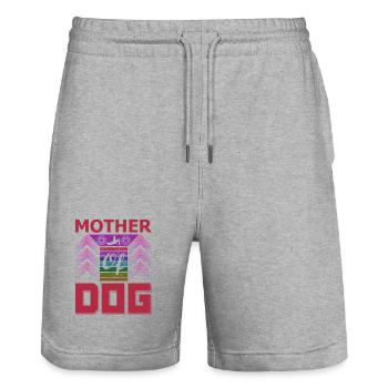 Shirt de la mère du chien drôle de maman de chien - Short de jogging bio TRAINER Stanley/Stella unisexe - gris chiné - Devant - Nik (191cm) & Marisol (170cm)