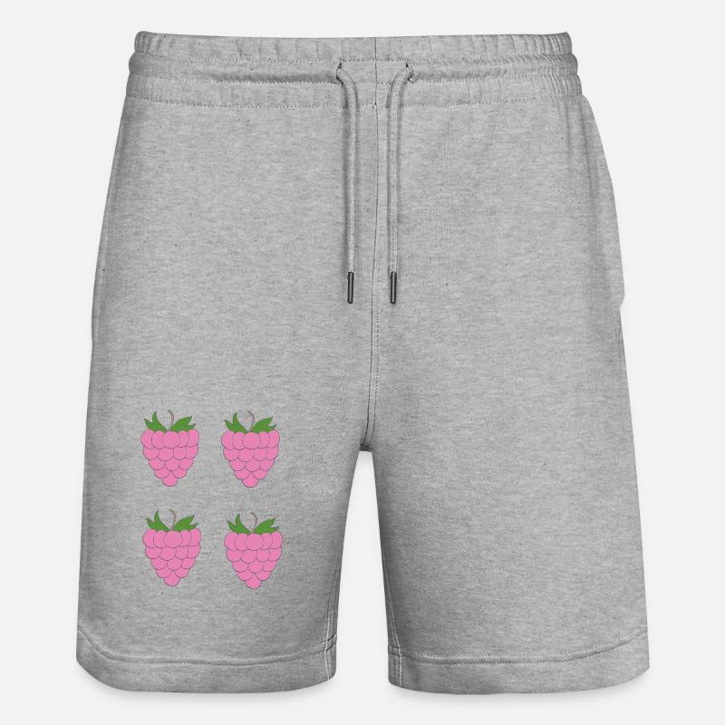 Motif de double grappe de framboise - Short de jogging bio TRAINER Stanley/Stella unisexe - gris chiné