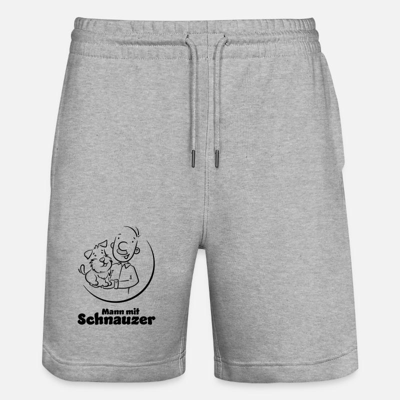 Mann mit Schnauzer (Oberlippenbart) - Stanley/Stella Unisex Bio Joggingshorts Trainer  - Grau meliert