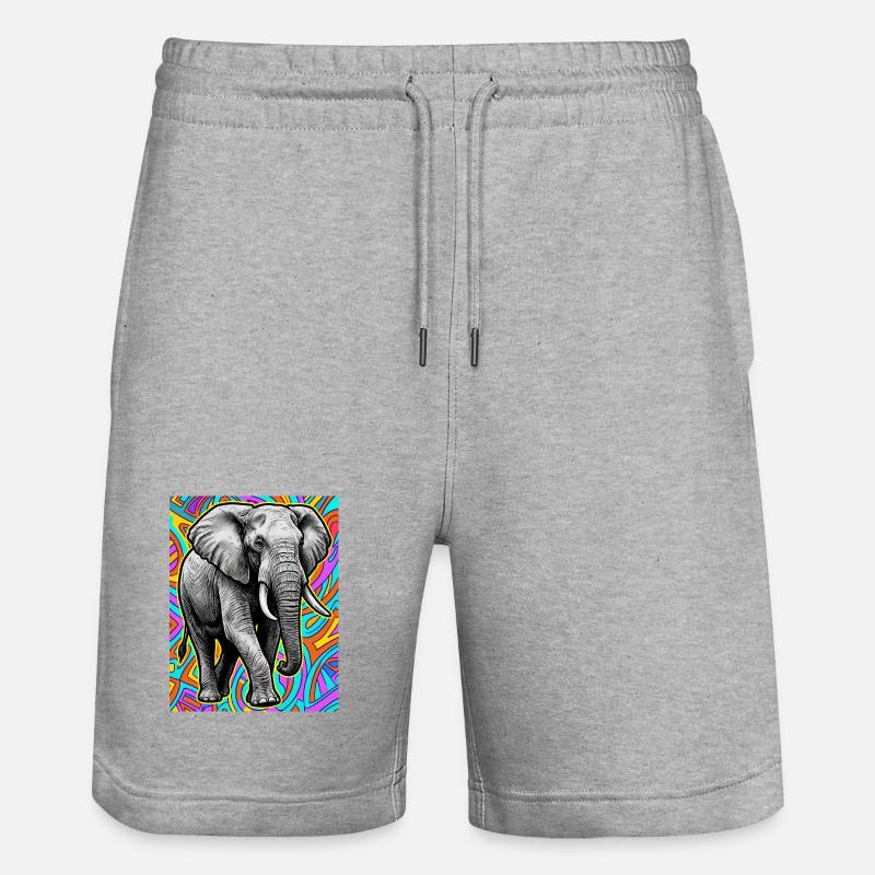 éléphant - Short de jogging bio TRAINER Stanley/Stella unisexe - gris chiné