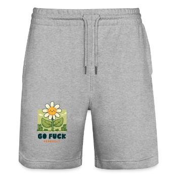 Freche Blume - Stanley/Stella Unisex Bio Joggingshorts Trainer  - Grau meliert - Vorne - Nik (191cm) & Marisol (170cm)