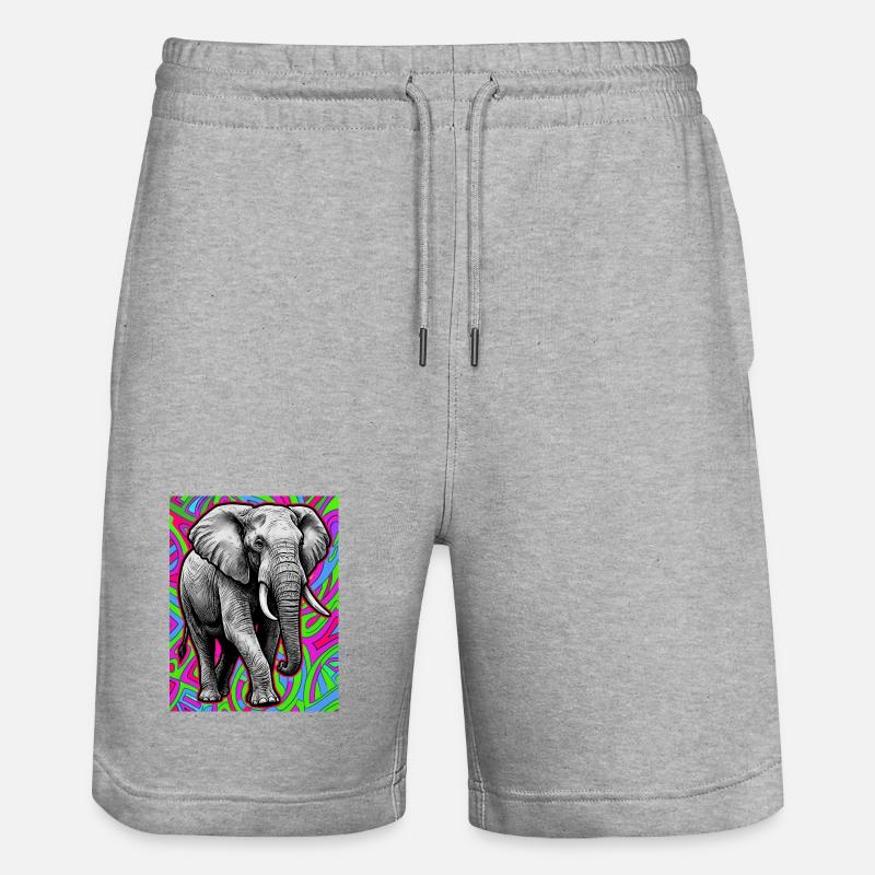 éléphant - Short de jogging bio TRAINER Stanley/Stella unisexe - gris chiné
