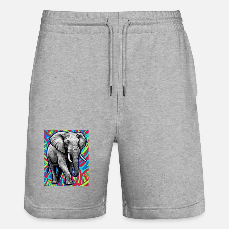 éléphant - Short de jogging bio TRAINER Stanley/Stella unisexe - gris chiné