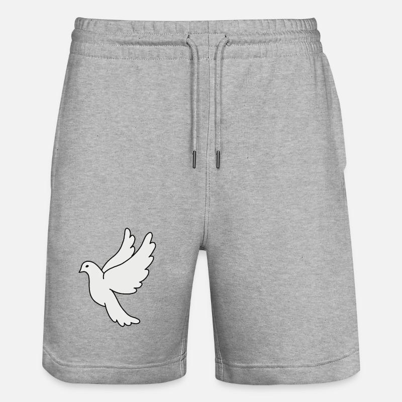 Silhouette de la colombe blanche - Short de jogging bio TRAINER Stanley/Stella unisexe - gris chiné
