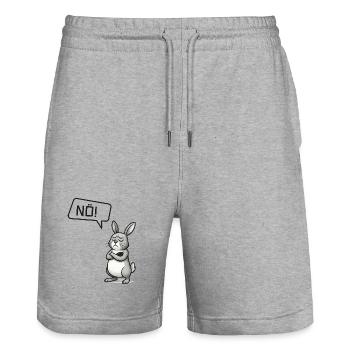 Sturer Hase sagt NÖ! – Witziges Statement - Stanley/Stella Unisex Bio Joggingshorts Trainer  - Grau meliert - Vorne - Nik (191cm) & Marisol (170cm)