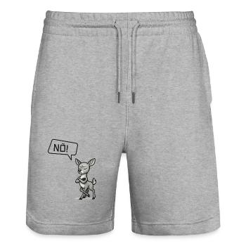 Nö! Reh – Süßer Sturkopf sagt Nein Statement - Stanley/Stella Unisex Bio Joggingshorts Trainer  - Grau meliert - Vorne - Nik (191cm) & Marisol (170cm)