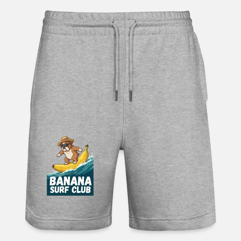 Bouledogue Surf Banane - Short de jogging bio TRAINER Stanley/Stella unisexe - gris chiné