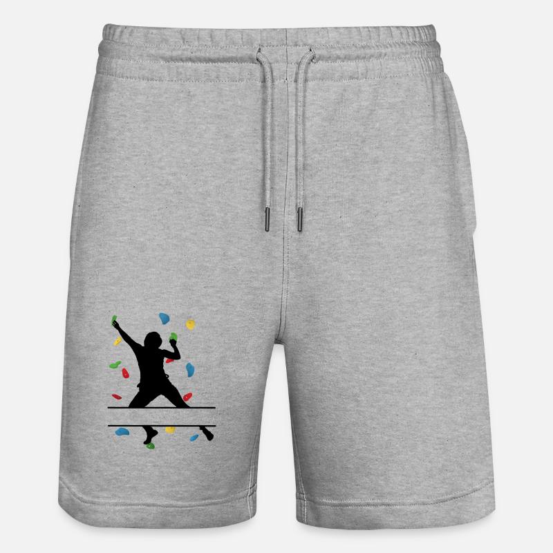 Climbing Wall Man – Custom Climber - Stanley/Stella Trainer Unisex Organic Jogging Shorts - heather grey
