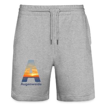 Augenweide - Wortschätze, vergessene Wörter - Stanley/Stella Unisex Bio Joggingshorts Trainer  - Grau meliert - Vorne - Nik (191cm) & Marisol (170cm)