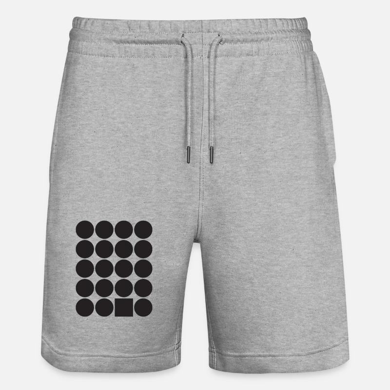 Geometric Dot Grid with a Square - Stanley/Stella Trainer Unisex Organic Jogging Shorts - heather grey