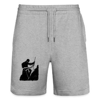 Via Ferrata Adventure – Via Ferrata Design - Short de jogging bio TRAINER Stanley/Stella unisexe - gris chiné - Devant - Nik (191cm) & Marisol (170cm)