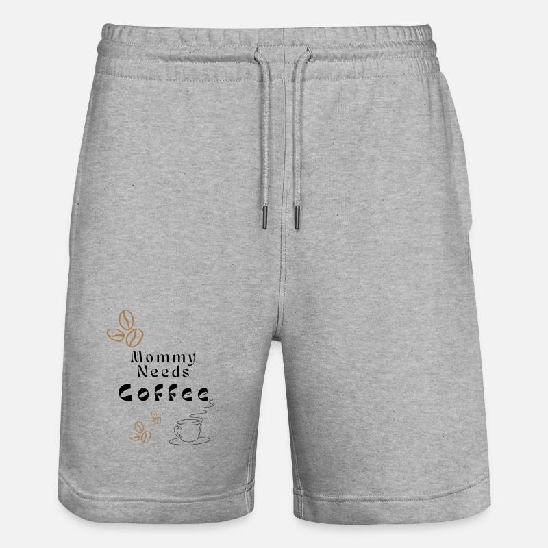 Kaffeebohnen Minimal Muster - Stanley/Stella Unisex Bio Joggingshorts Trainer  - Grau meliert