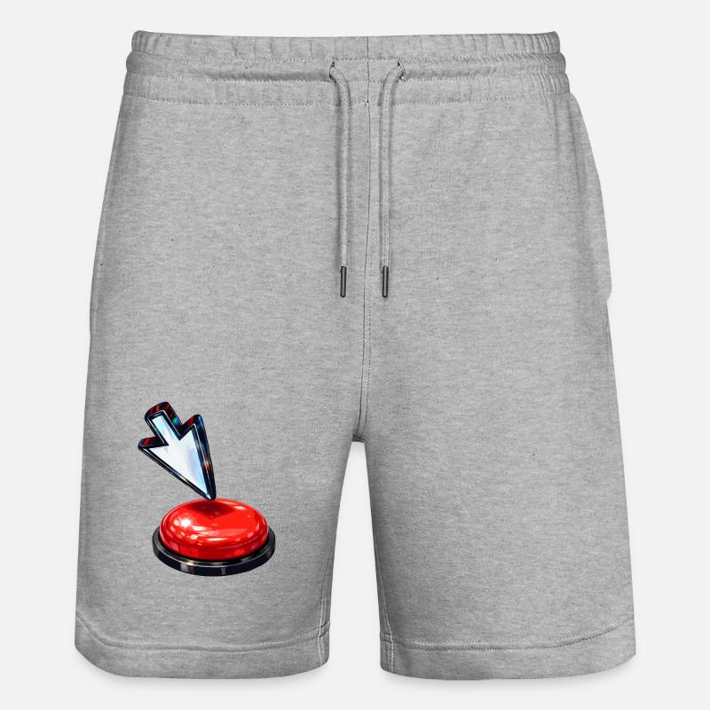 Down Arrow Button - Stanley/Stella Trainer Unisex Organic Jogging Shorts - heather grey