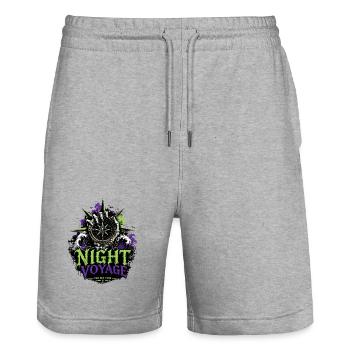Night Voyage Kompass | Sailors Yarn by Cap’nKush - Stanley/Stella Unisex Bio Joggingshorts Trainer  - Grau meliert - Vorne - Nik (191cm) & Marisol (170cm)