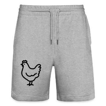 poulet - Short de jogging bio TRAINER Stanley/Stella unisexe - gris chiné - Devant - Nik (191cm) & Marisol (170cm)