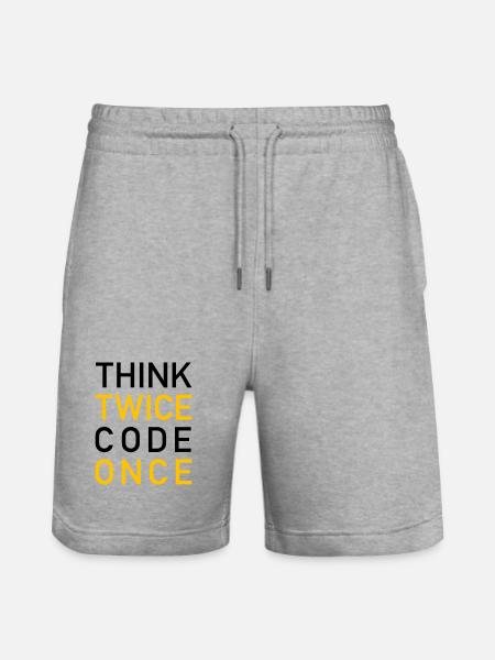 Think Twice Code Once Programmer - Short de jogging bio TRAINER Stanley/Stella unisexe - gris chiné