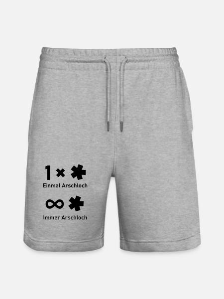 Einmal Arschloch - Stanley/Stella Unisex Bio Joggingshorts Trainer - Grau meliert
