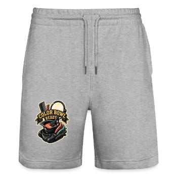 COLOR BOWL READY - Stanley/Stella Trainer Unisex Organic Jogging Shorts - heather grey - Front - Nik (191cm) & Marisol (170cm)