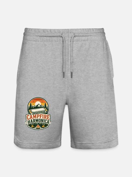 Instrument: Harmonica, Campfire-Music, Harmonica - Stanley/Stella Trainer Unisex Organic Jogging Shorts - heather grey