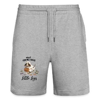 Dachshund Ghost Halloween Trick or Treat - Stanley/Stella Trainer Unisex Organic Jogging Shorts - heather grey - Front - Nik (191cm) & Marisol (170cm)