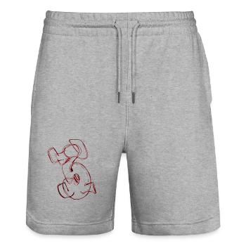 Lieblingszahl 3 Drei 3 - Stanley/Stella Unisex Bio Joggingshorts Trainer  - Grau meliert - Vorne - Nik (191cm) & Marisol (170cm)