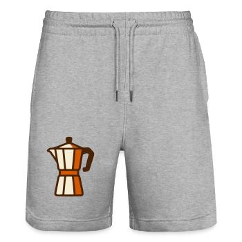 Espresso Maker Coffee Icon - Stanley/Stella Trainer Unisex Organic Jogging Shorts - heather grey - Front - Nik (191cm) & Marisol (170cm)