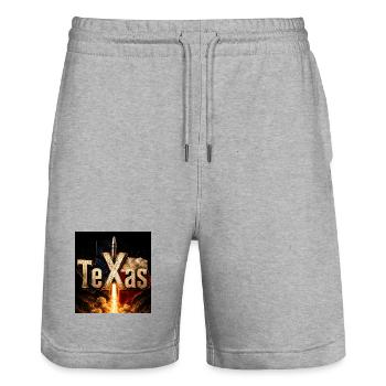 Lancement de fusée au Texas - Short de jogging bio TRAINER Stanley/Stella unisexe - gris chiné - Devant - Nik (191cm) & Marisol (170cm)