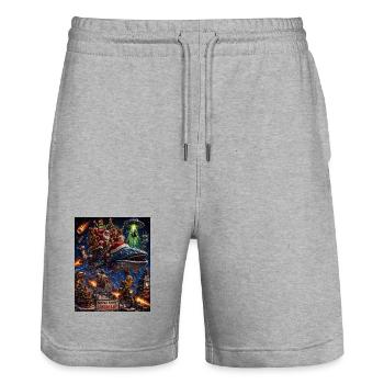 Normale Weihnachten Ist Langweilig Chaos Humor - Stanley/Stella Unisex Bio Joggingshorts Trainer  - Grau meliert - Vorne - Nik (191cm) & Marisol (170cm)