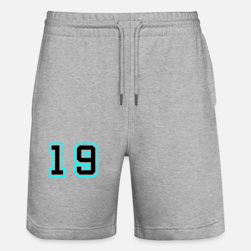 19 Symbole numérique - Short de jogging bio TRAINER Stanley/Stella unisexe - gris chiné